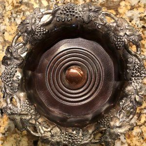 Silver Plate Grape Leaf Motif along the edge Wine Coaster